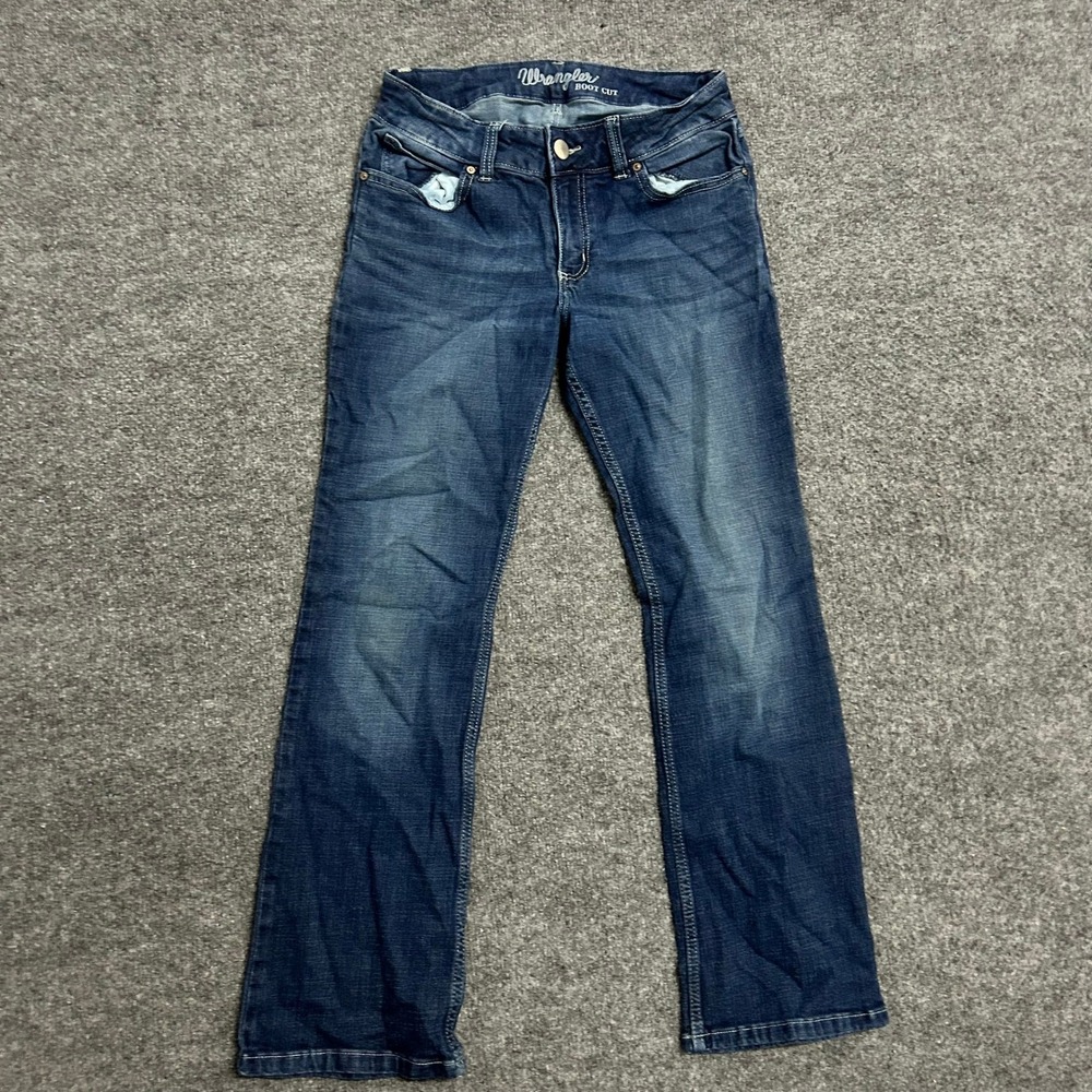 Wrangler Jeans Womens Size 9X30 Dark Wash Blue Boot Cut Stretch Denim Casual